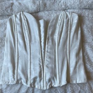 Beautiful Gold Label Vintage corset - satin cream color with texture